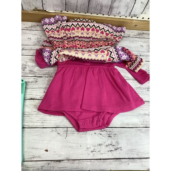 Toddler Girl Size 0-3 Months Dress NWT Thermal Dress, Colorful Casual 2 Pieces - Picture 3 of 4